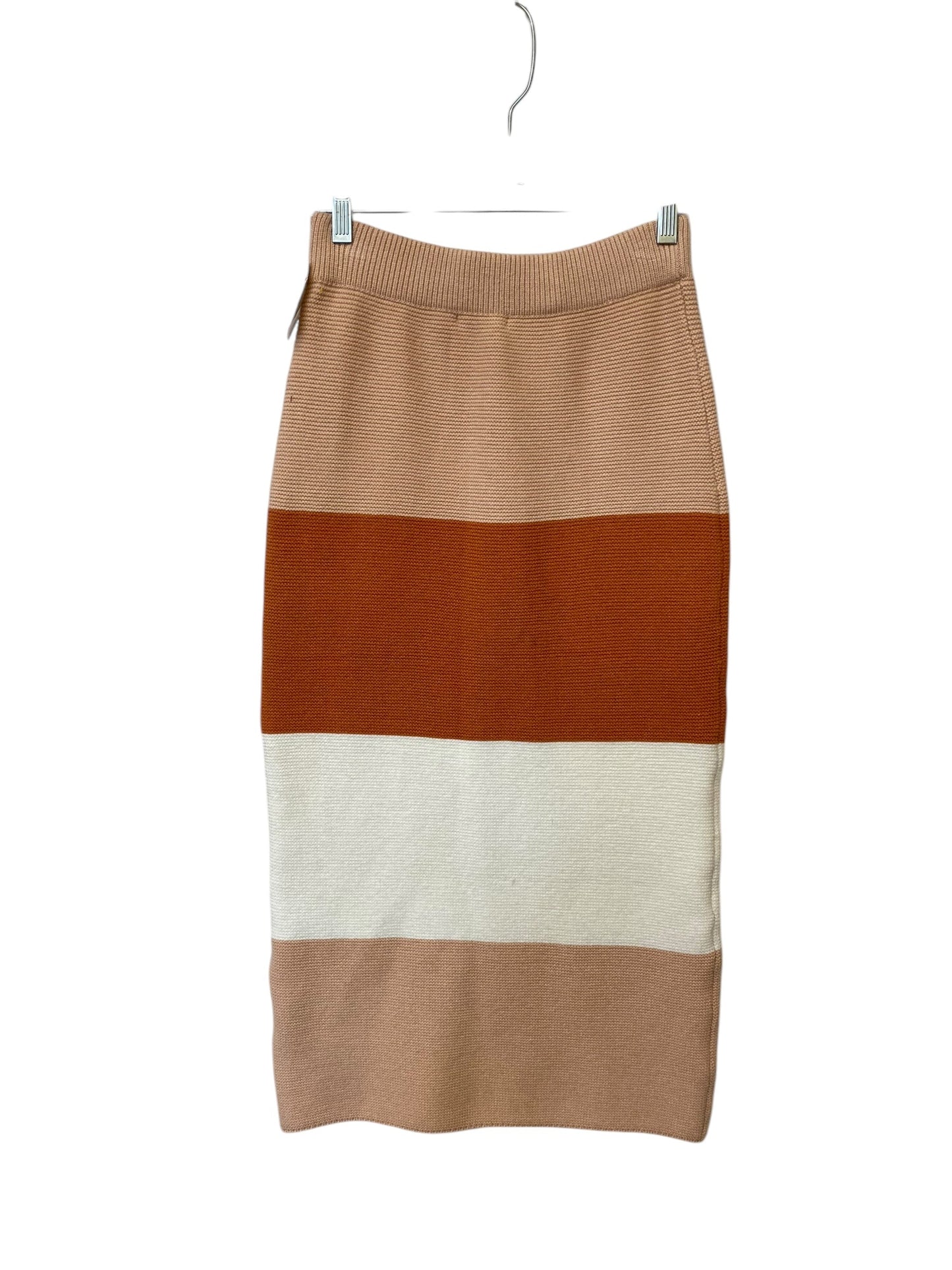 Skirt Set 2pc By Main Strip In Cream & Orange, Size: S