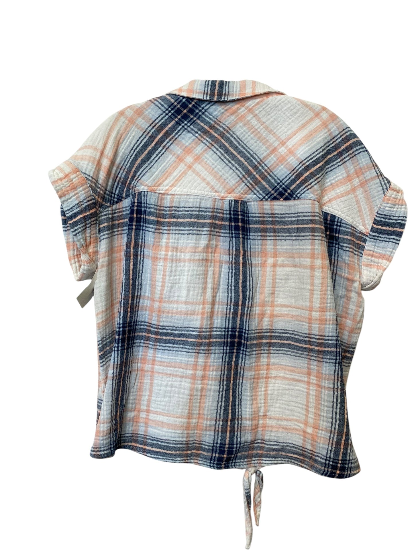 Top Short Sleeve By Sanctuary In Plaid Pattern, Size: L