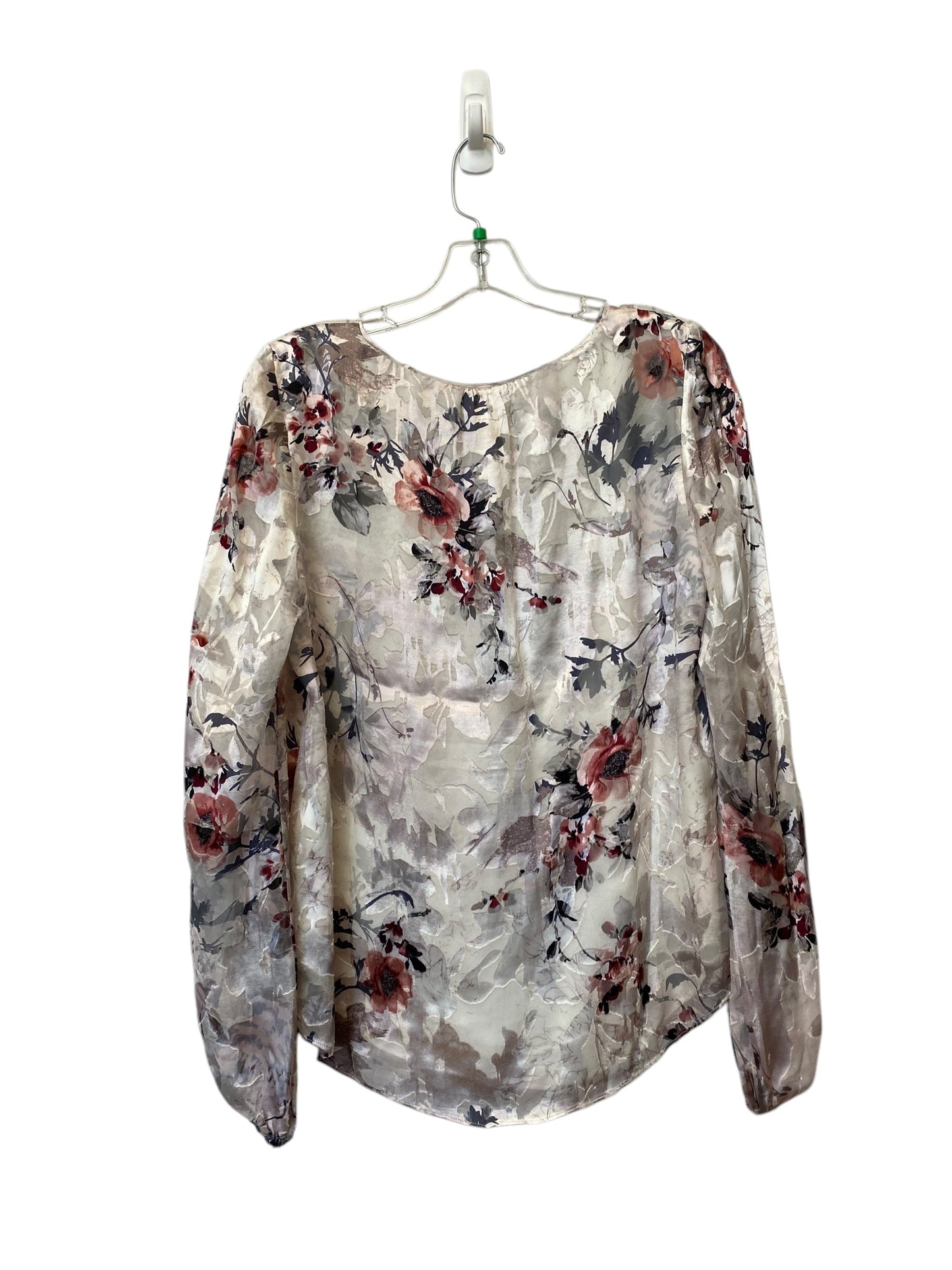 Top Long Sleeve By White House Black Market In Floral Print, Size: 8