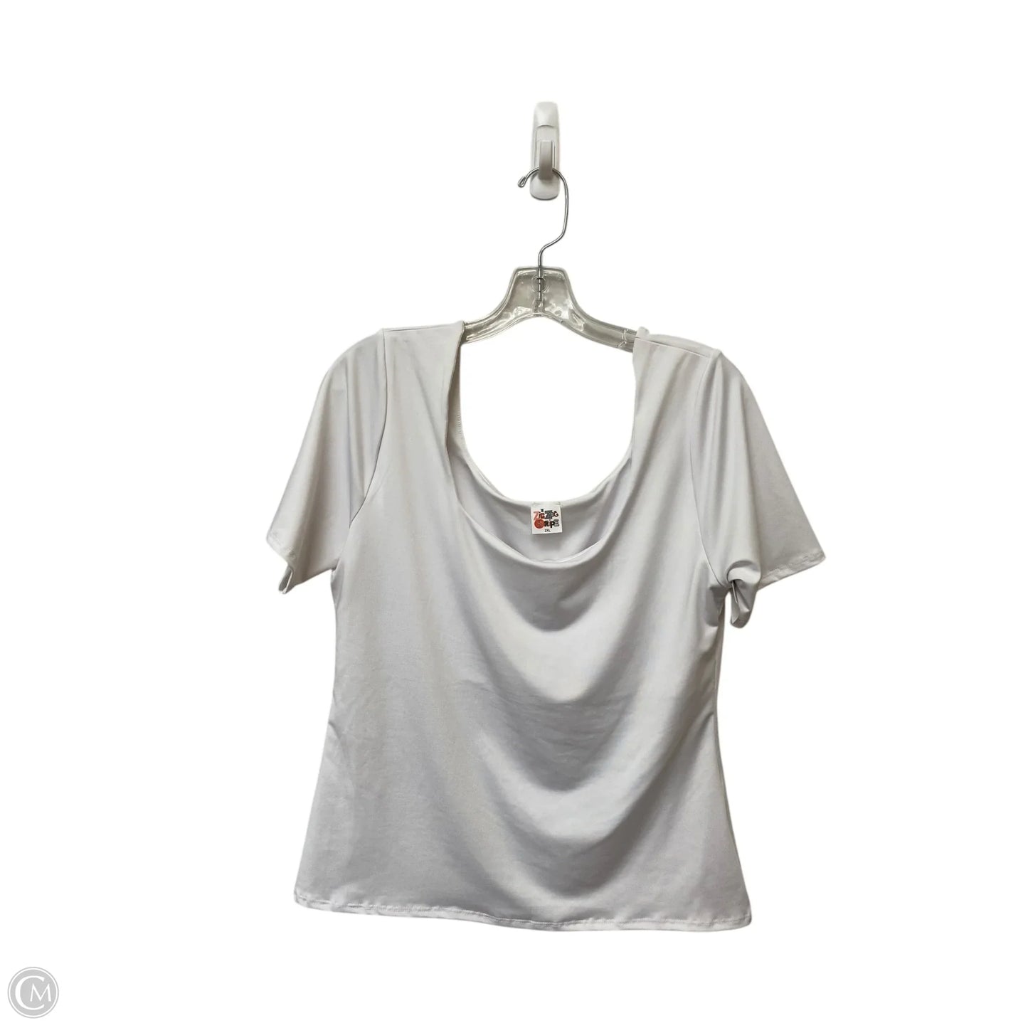 Top Short Sleeve By Clothes Mentor In White, Size: 2x