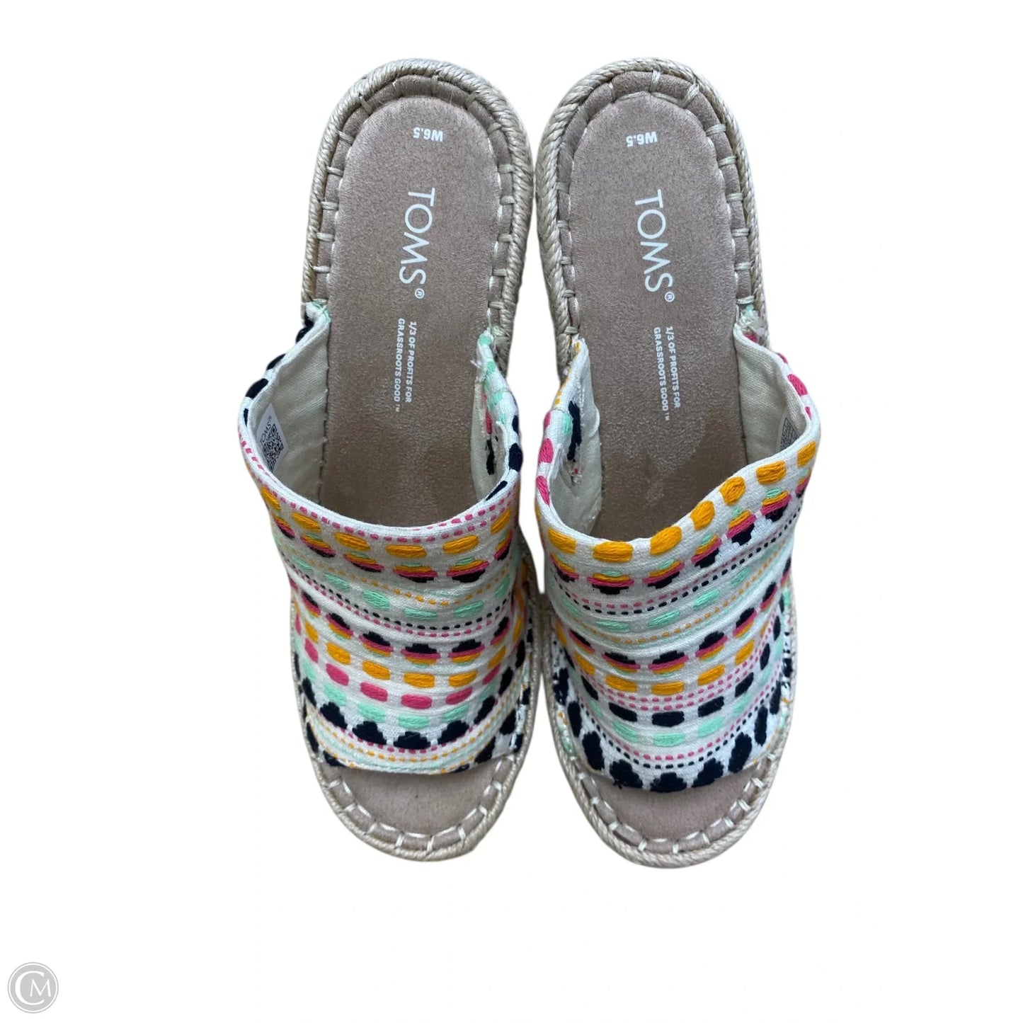 Shoes Heels Wedge By Toms In Multi-colored, Size: 6.5