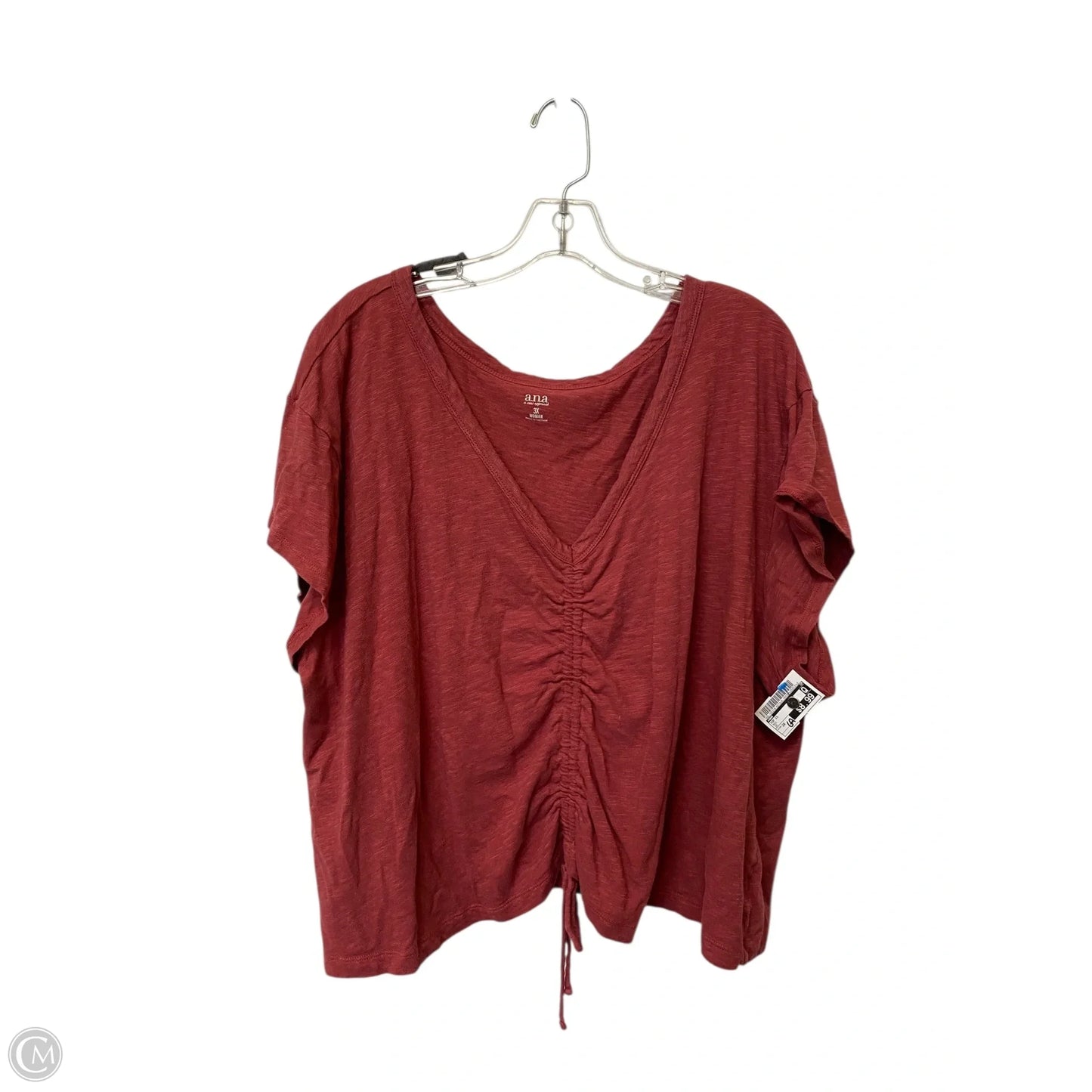 Top Short Sleeve By Ana In Red, Size: 3x