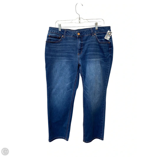 Jeans Straight By Time And Tru In Blue Denim, Size: 18
