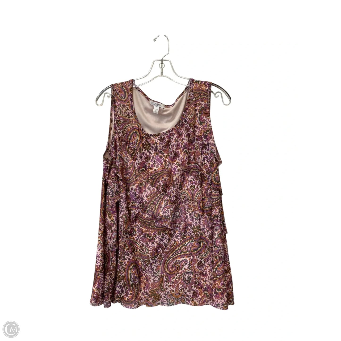 Top Sleeveless By Roz And Ali In Multi-colored, Size: 1x