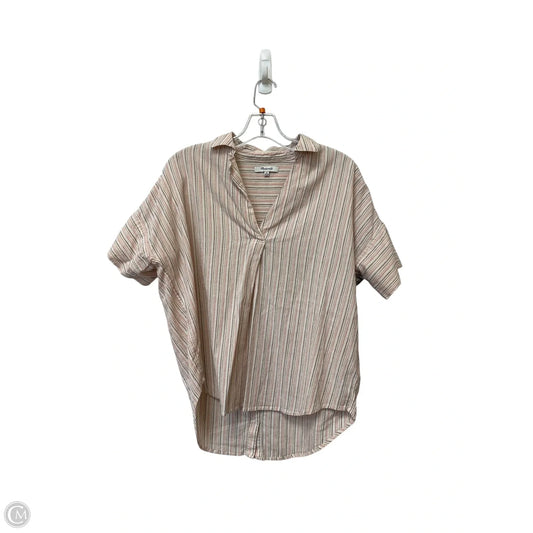 Top Short Sleeve By Madewell In Striped Pattern, Size: Xs
