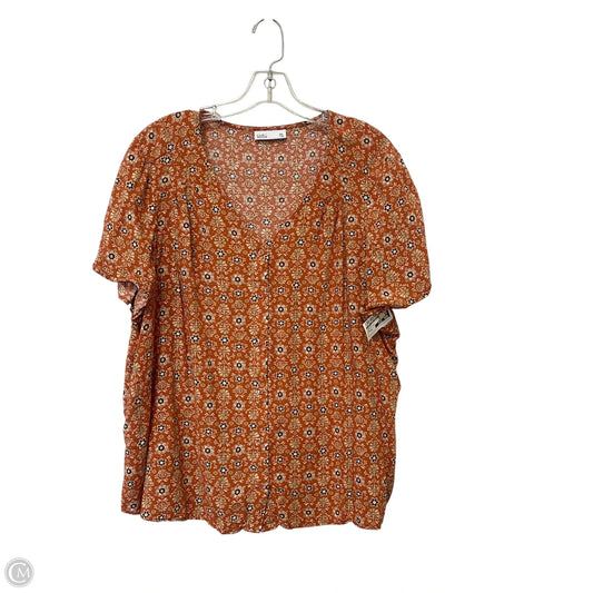 Top Short Sleeve By Croft And Barrow In Floral Print, Size: Xxl
