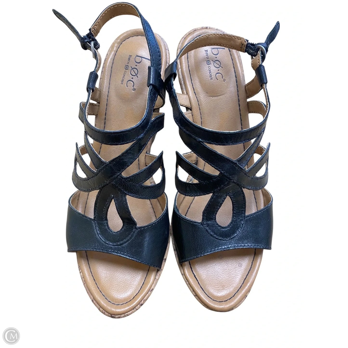 Shoes Heels Wedge By Born In Black & Brown, Size: 9