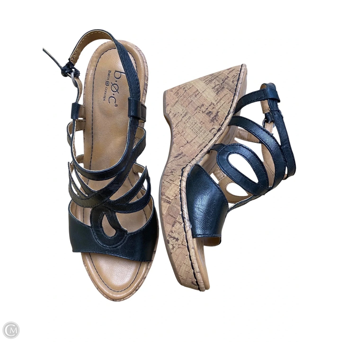 Shoes Heels Wedge By Born In Black & Brown, Size: 9