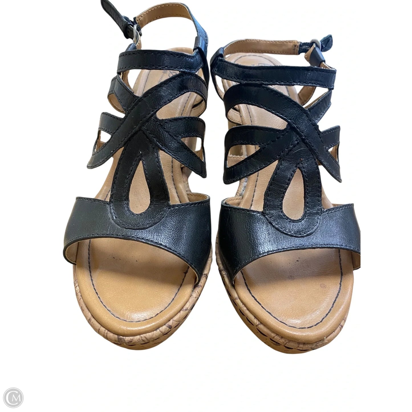 Shoes Heels Wedge By Born In Black & Brown, Size: 9