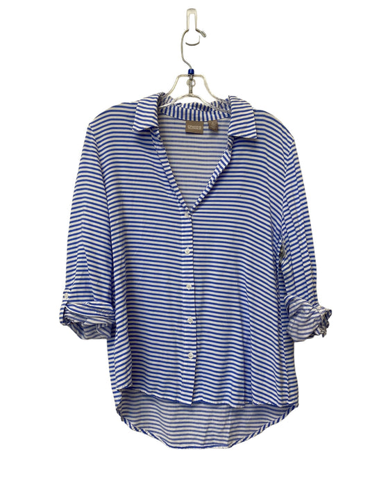 Striped Pattern Top Long Sleeve Chicos, Size 1