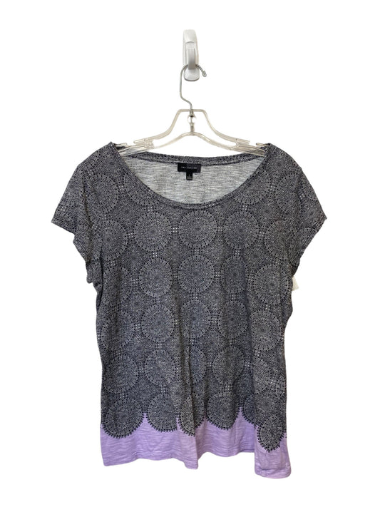 Black & Purple Top Short Sleeve Clothes Mentor, Size L