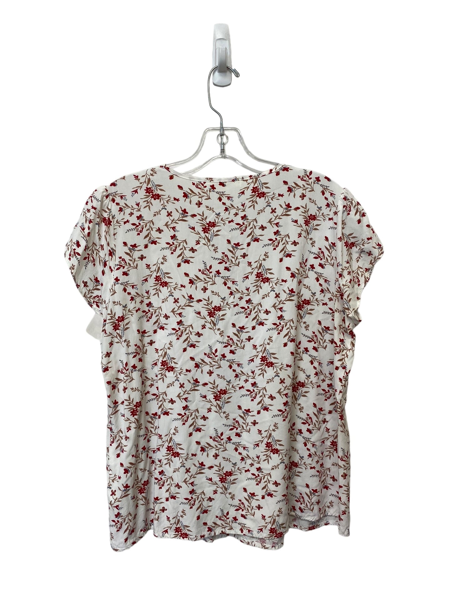 Floral Print Top Short Sleeve Clothes Mentor, Size M