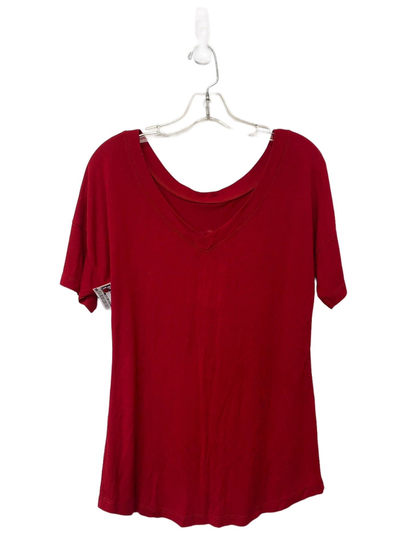 Red Top Short Sleeve Clothes Mentor, Size S