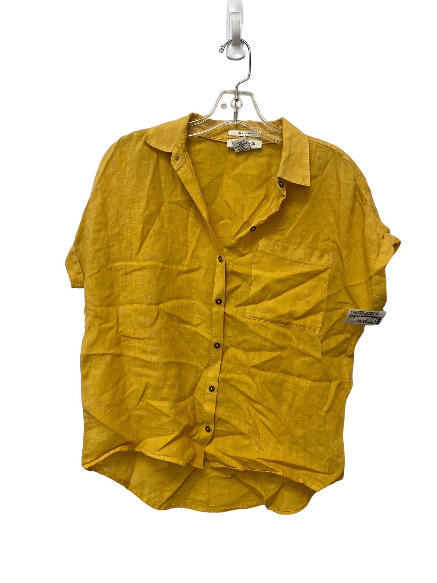 Yellow Top Short Sleeve Rachel Zoe, Size Xs