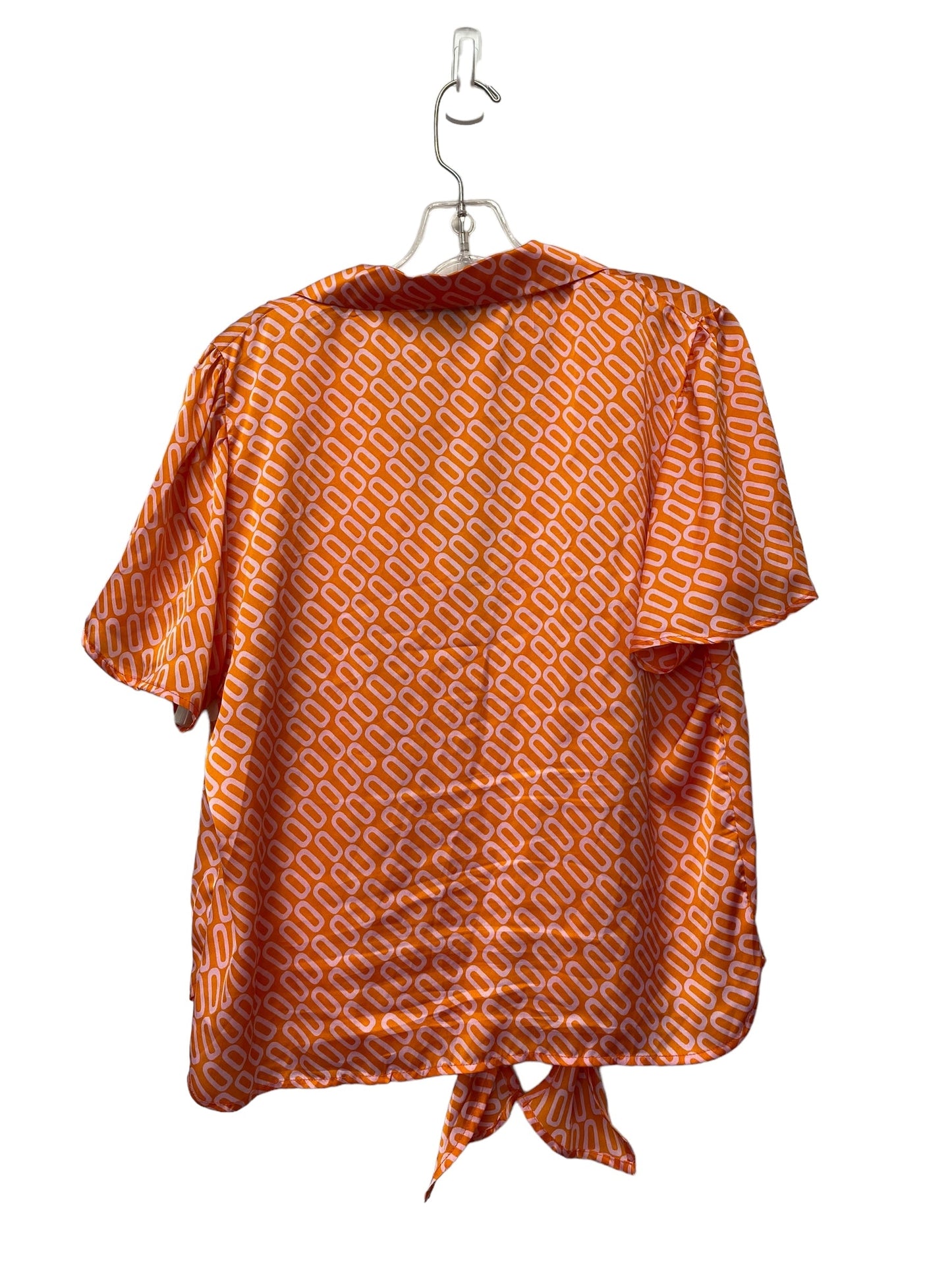 Orange & Pink Top Short Sleeve Clothes Mentor, Size L
