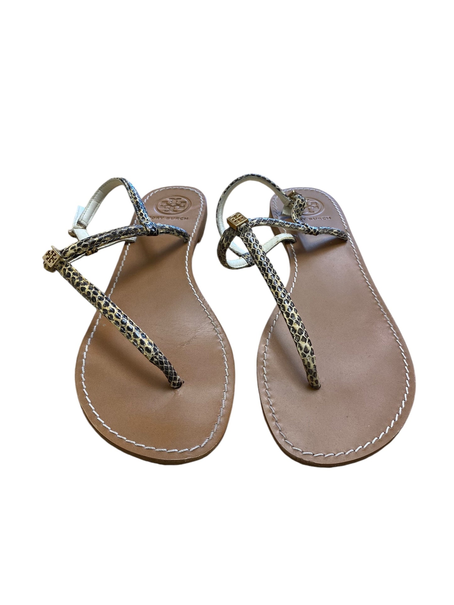 Sandals Flip Flops By Tory Burch In Brown, Size: 9