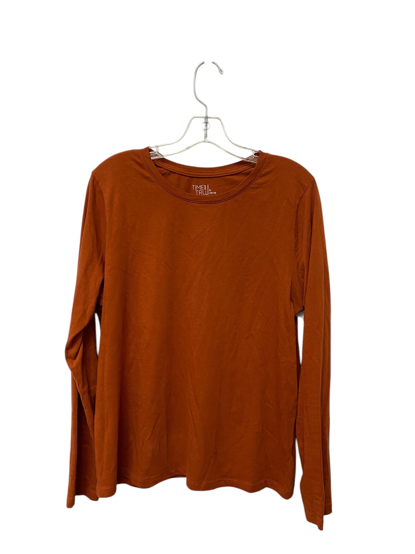 Top Long Sleeve By Time And Tru In Orange, Size: L