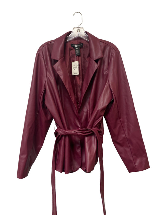 Jacket Leather By Ashley Stewart In Purple, Size: 16