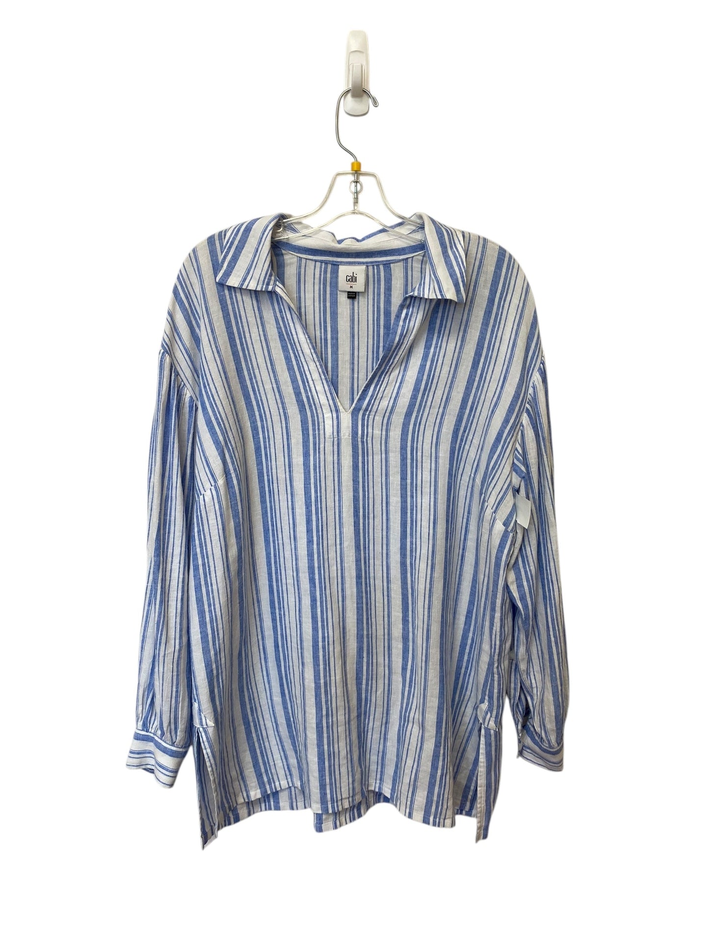 Top Long Sleeve By Cabi In Striped Pattern, Size: M