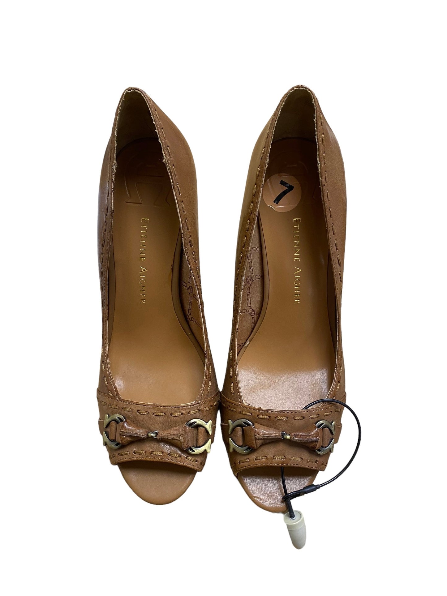 Brown Shoes Heels Stiletto Etienne Aigner, Size 7