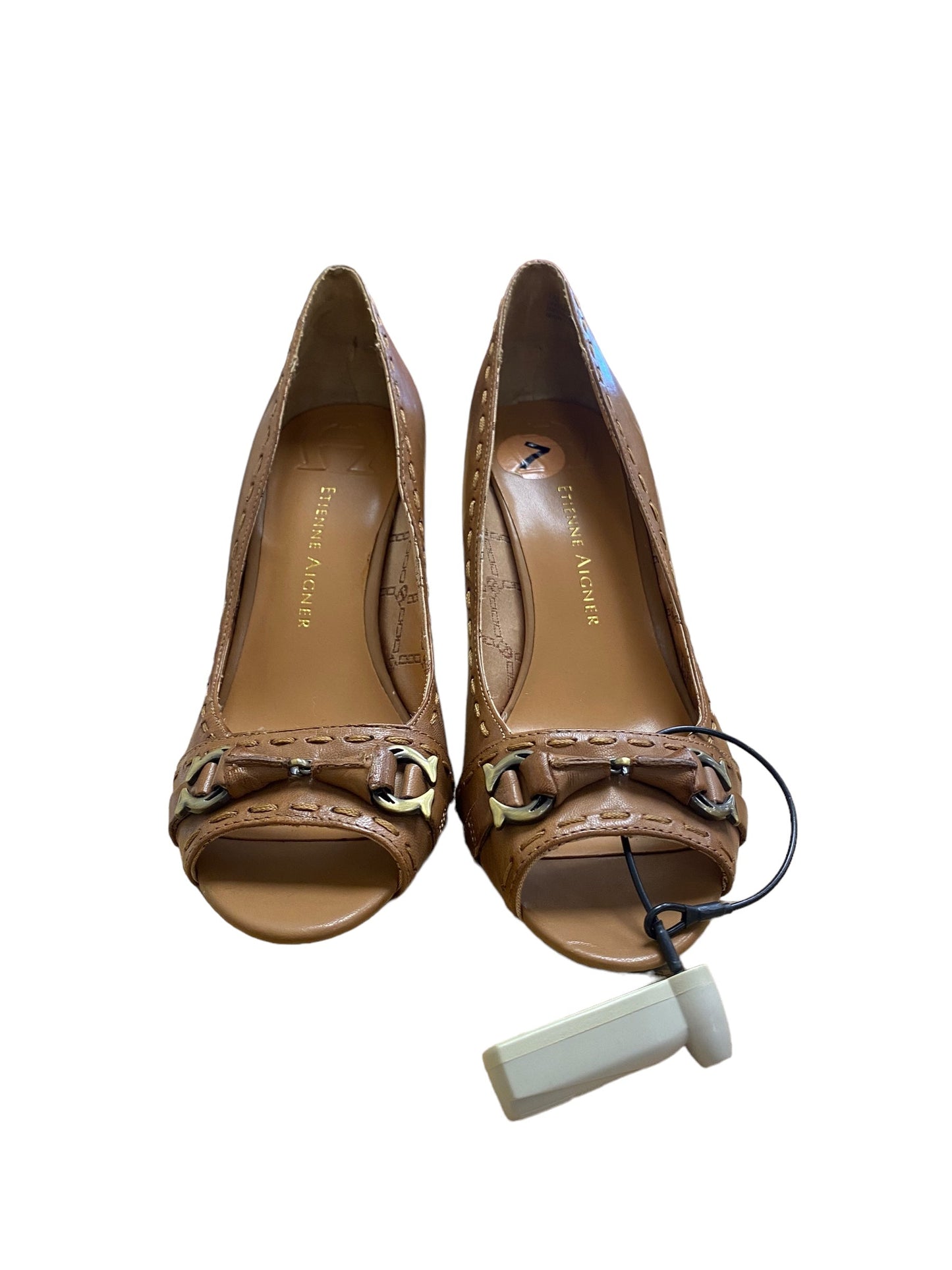 Brown Shoes Heels Stiletto Etienne Aigner, Size 7