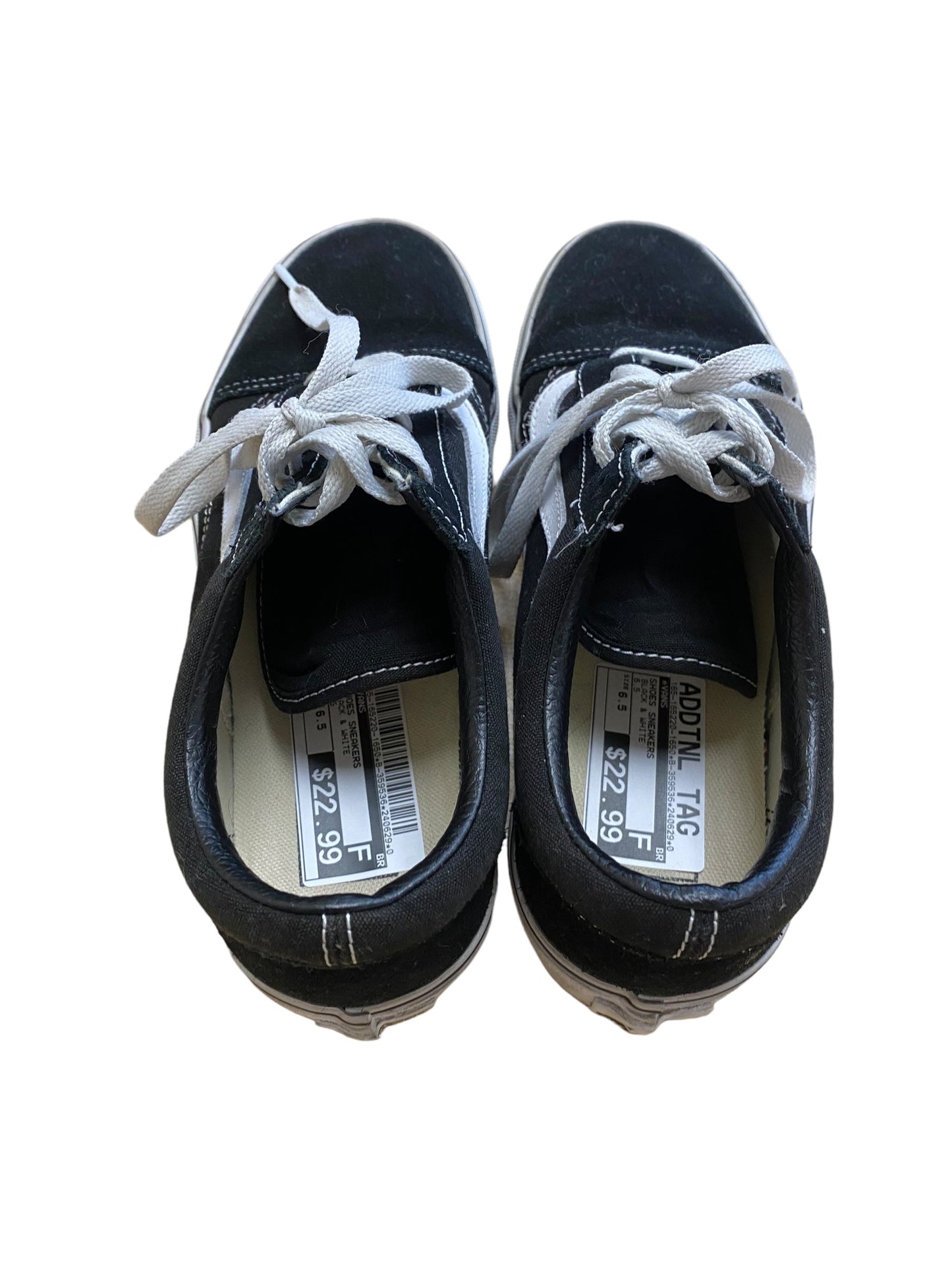 Black & White Shoes Sneakers Vans, Size 6.5