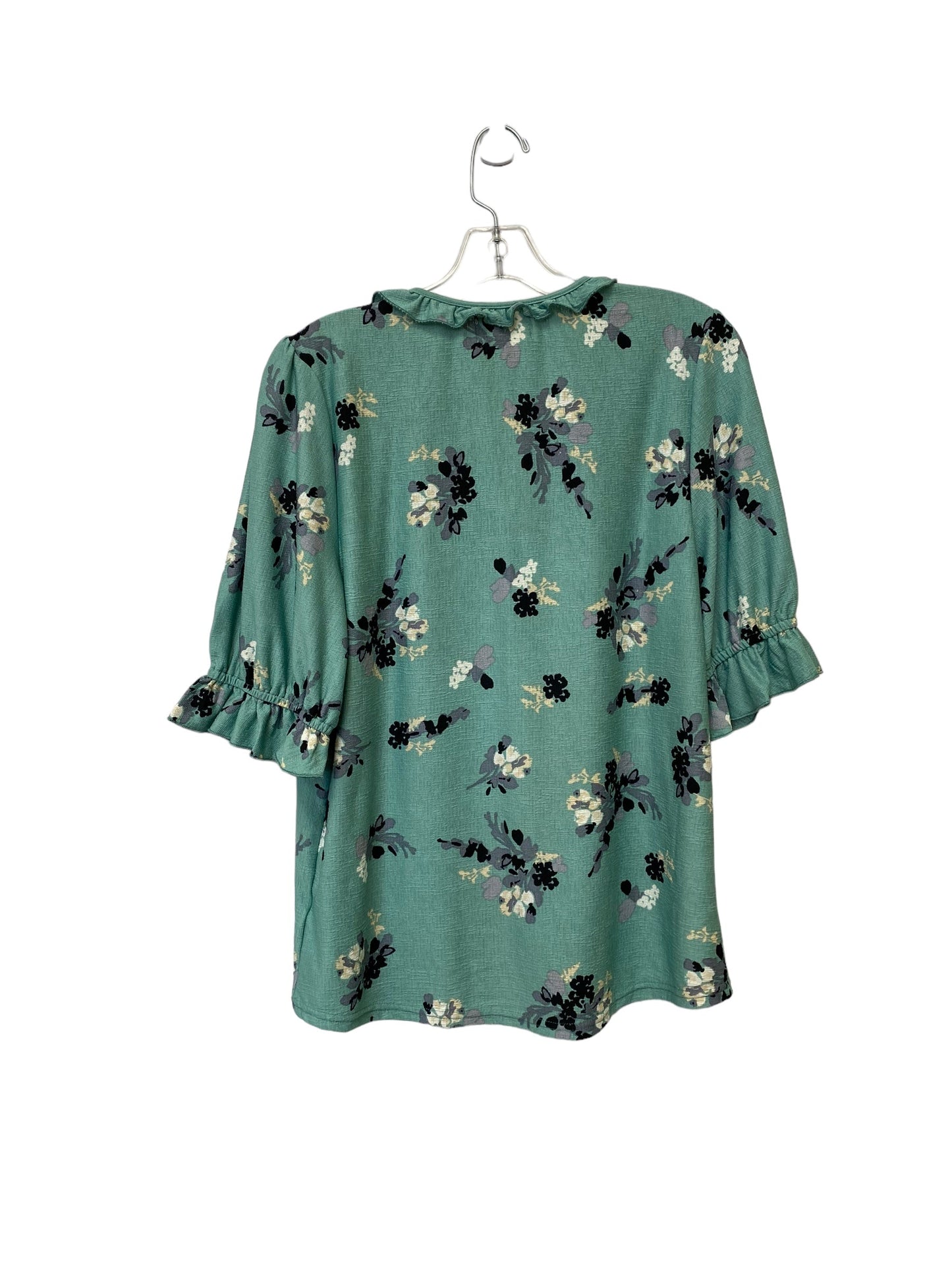 Floral Print Top Short Sleeve Melloday, Size L