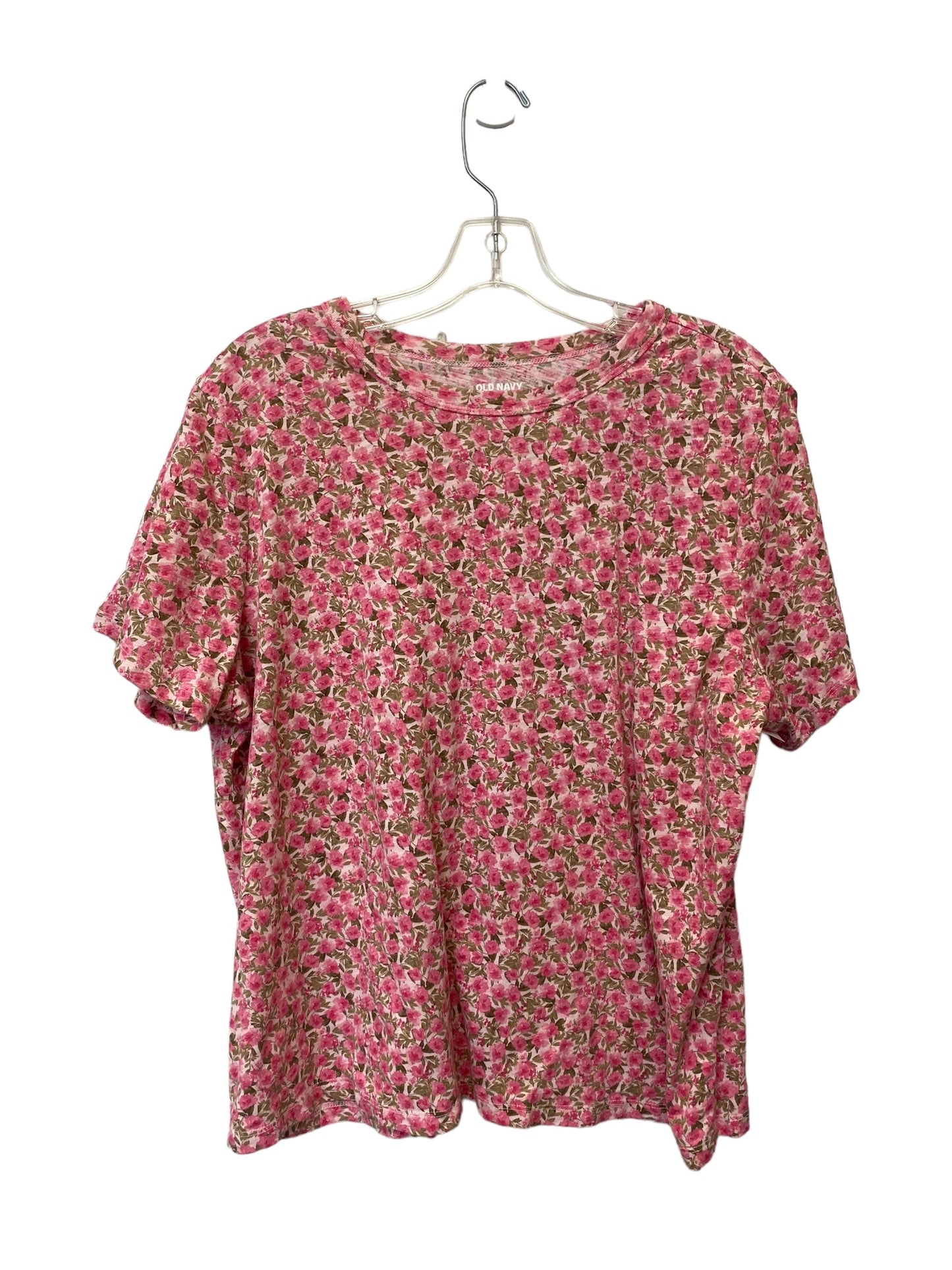 Floral Print Top Short Sleeve Basic Old Navy, Size Xl