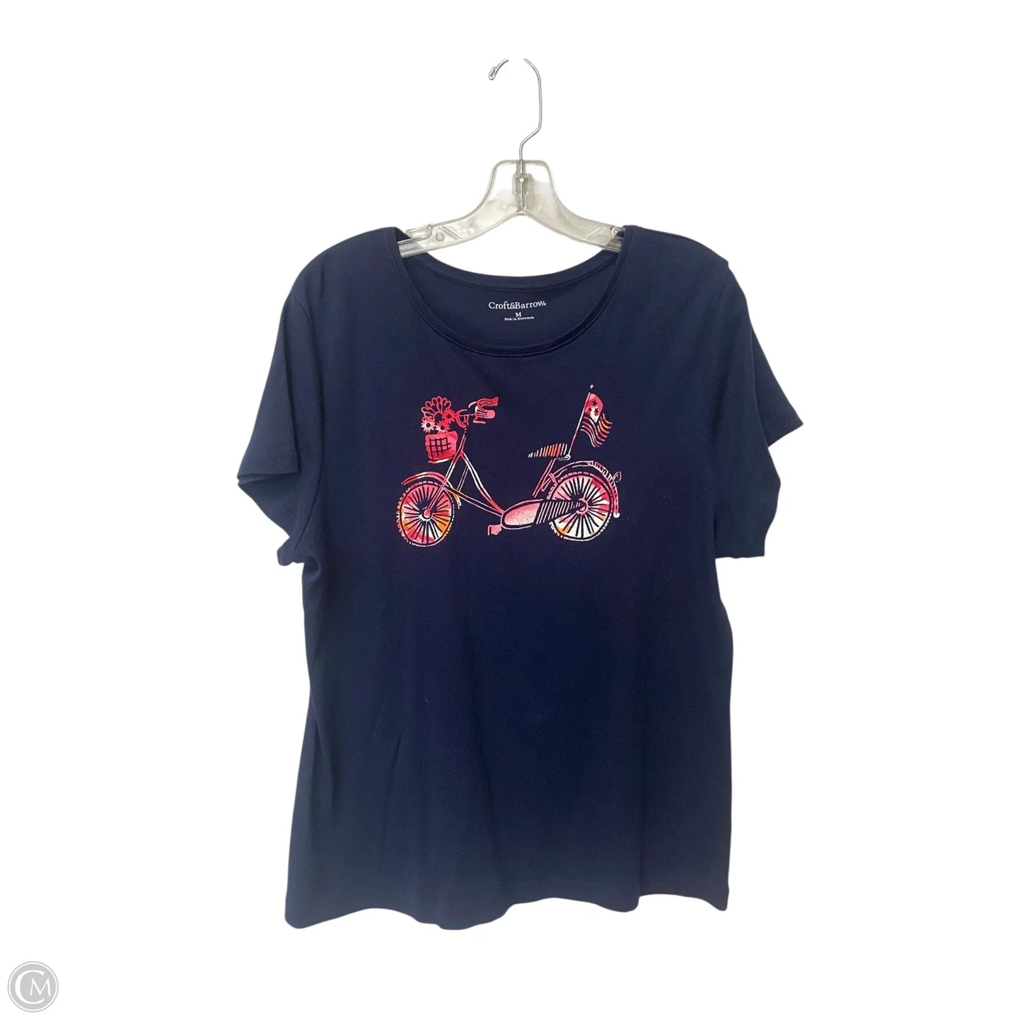 Top Short Sleeve By Croft And Barrow In Navy, Size: M