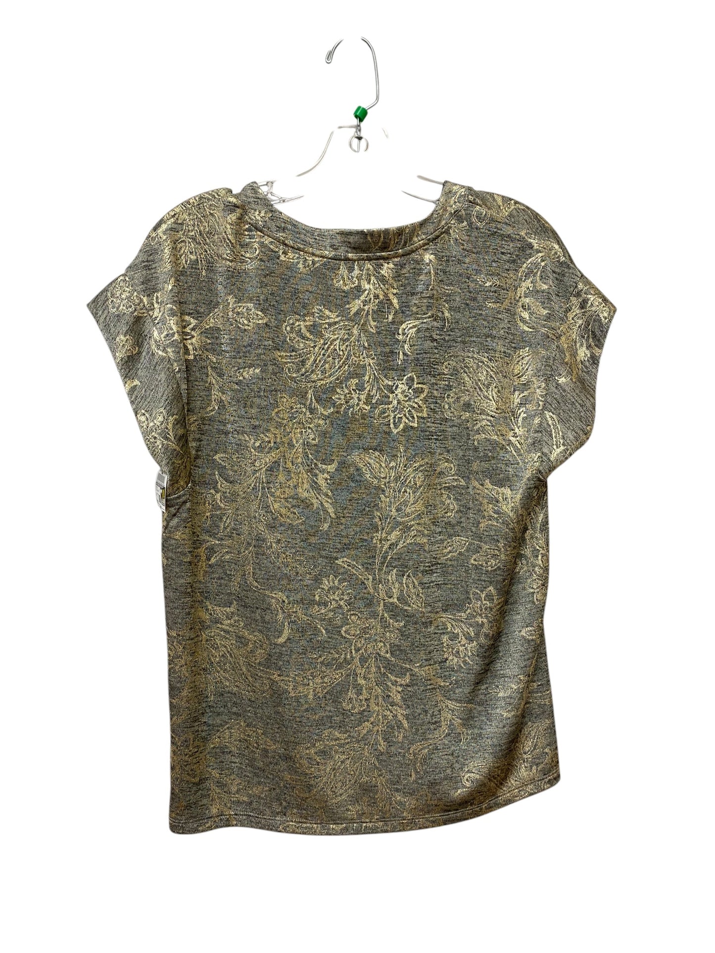 Top Short Sleeve By White House Black Market In Gold & Green, Size: S