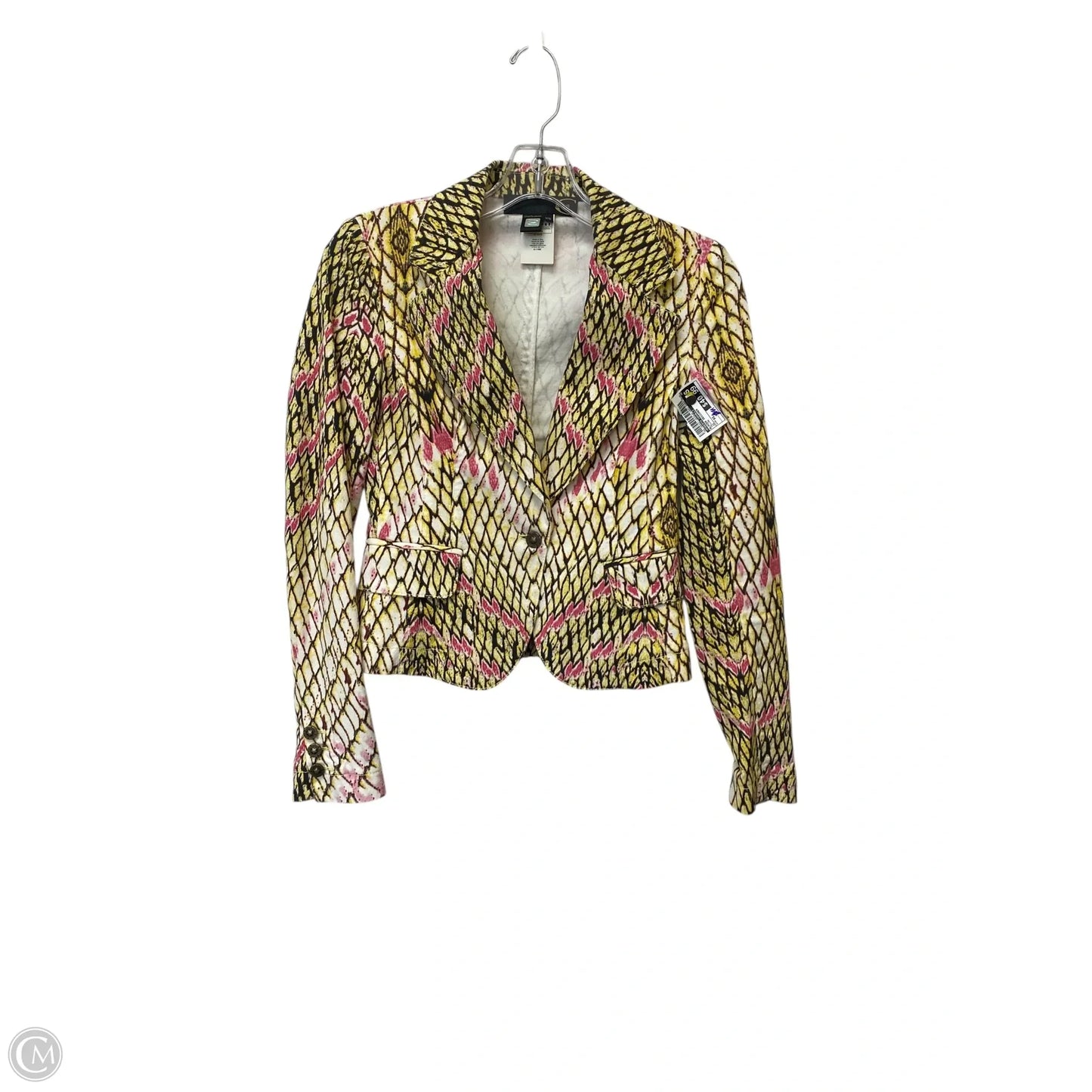 Blazer Designer By Roberto Cavalli In Yellow, Size: Xs