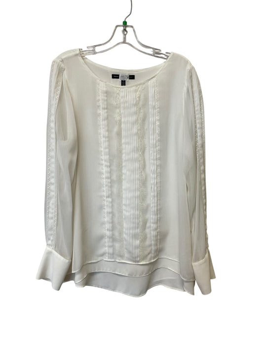 Top Long Sleeve By White House Black Market In White, Size: 14