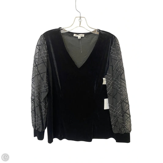 Top Long Sleeve By Perseption Concept In Black, Size: S