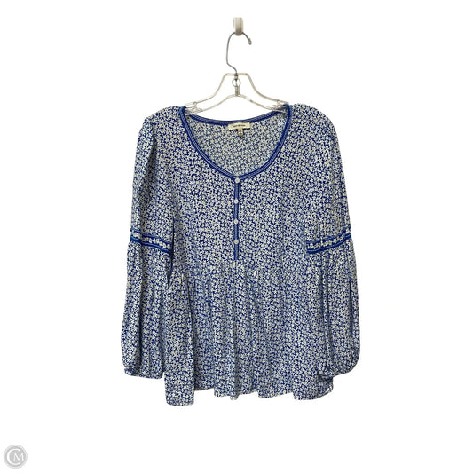 Top Long Sleeve By Max Studio In Blue, Size: M