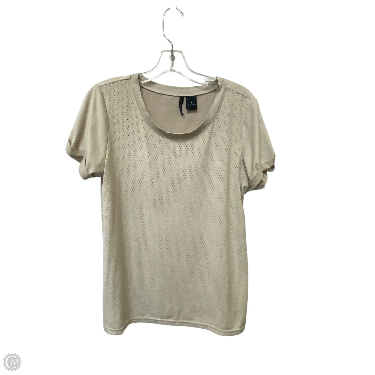 Top Short Sleeve By New Directions In Cream, Size: M