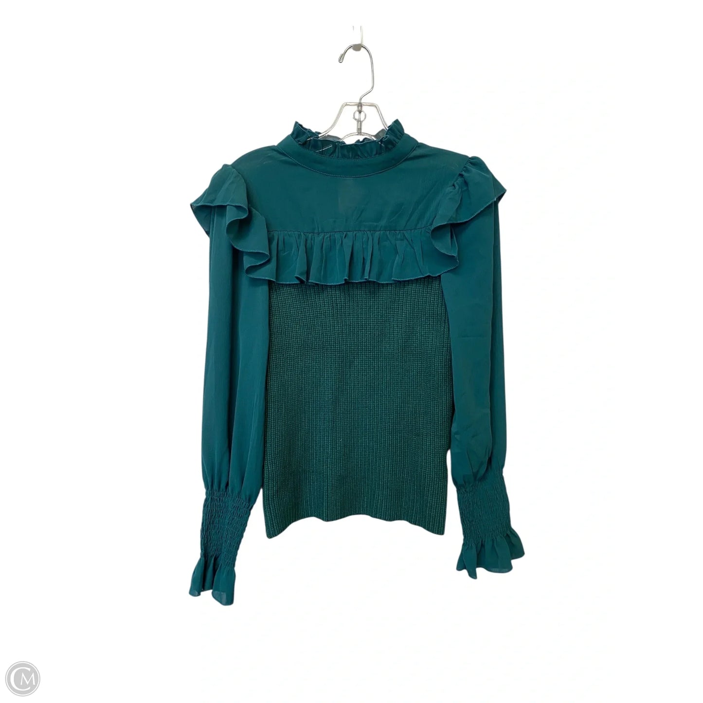 Top Long Sleeve By Kirundo In Green, Size: S