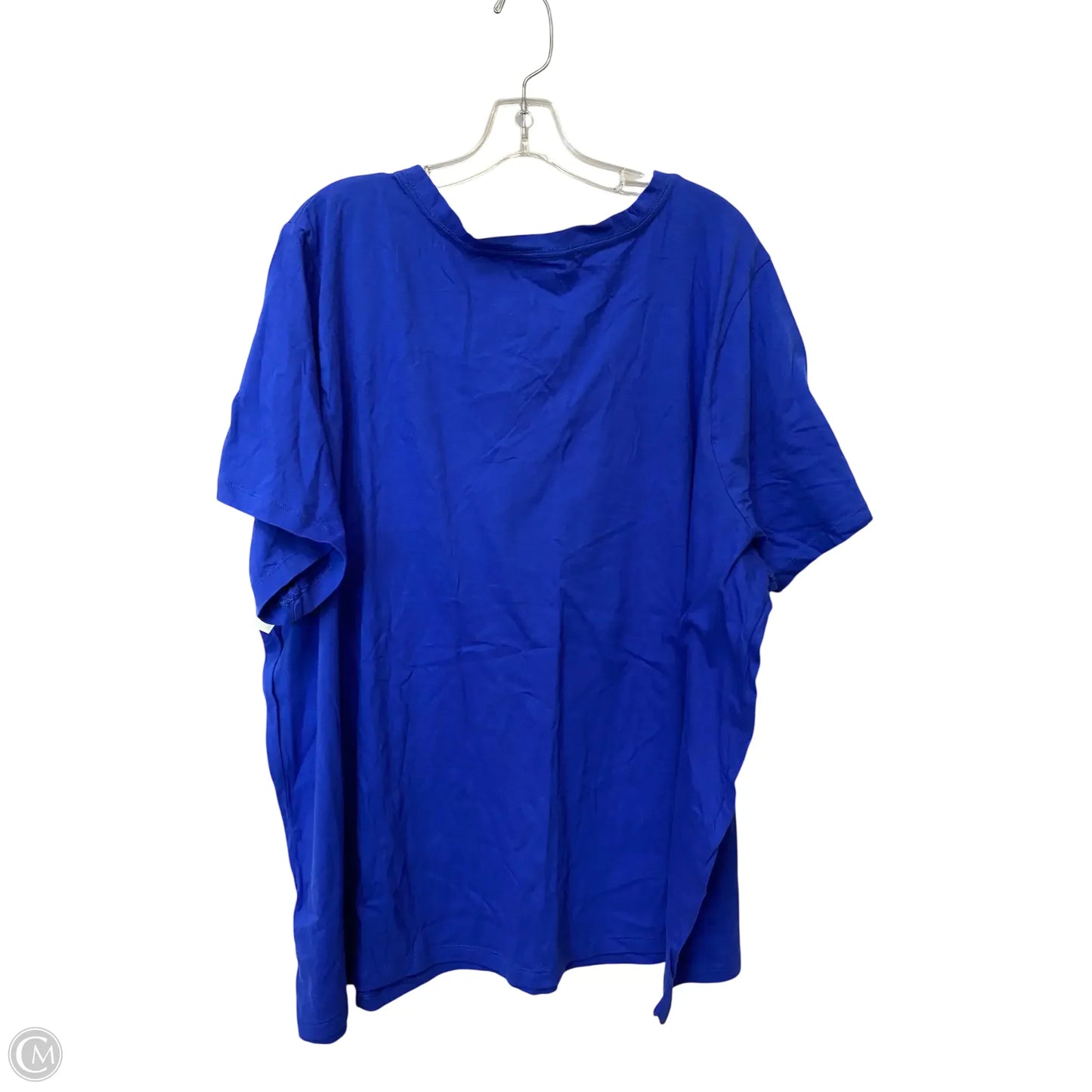 Top Short Sleeve Basic By Ava & Viv In Blue, Size: 4x