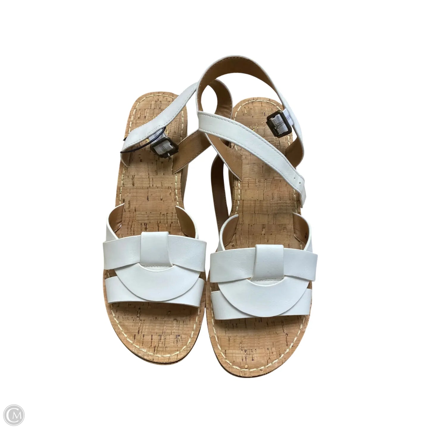 Sandals Heels Wedge By White Mountain In White, Size: 9.5