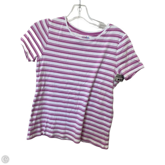 Top Short Sleeve Basic By Croft And Barrow In Striped Pattern, Size: Xsp