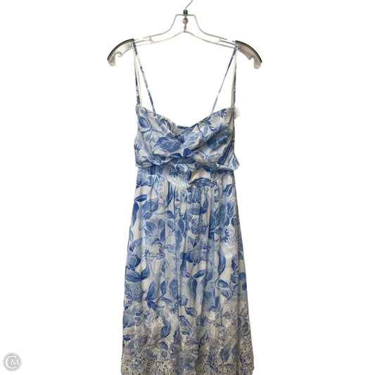Dress Casual Midi By White House Black Market In Blue & White, Size: 0