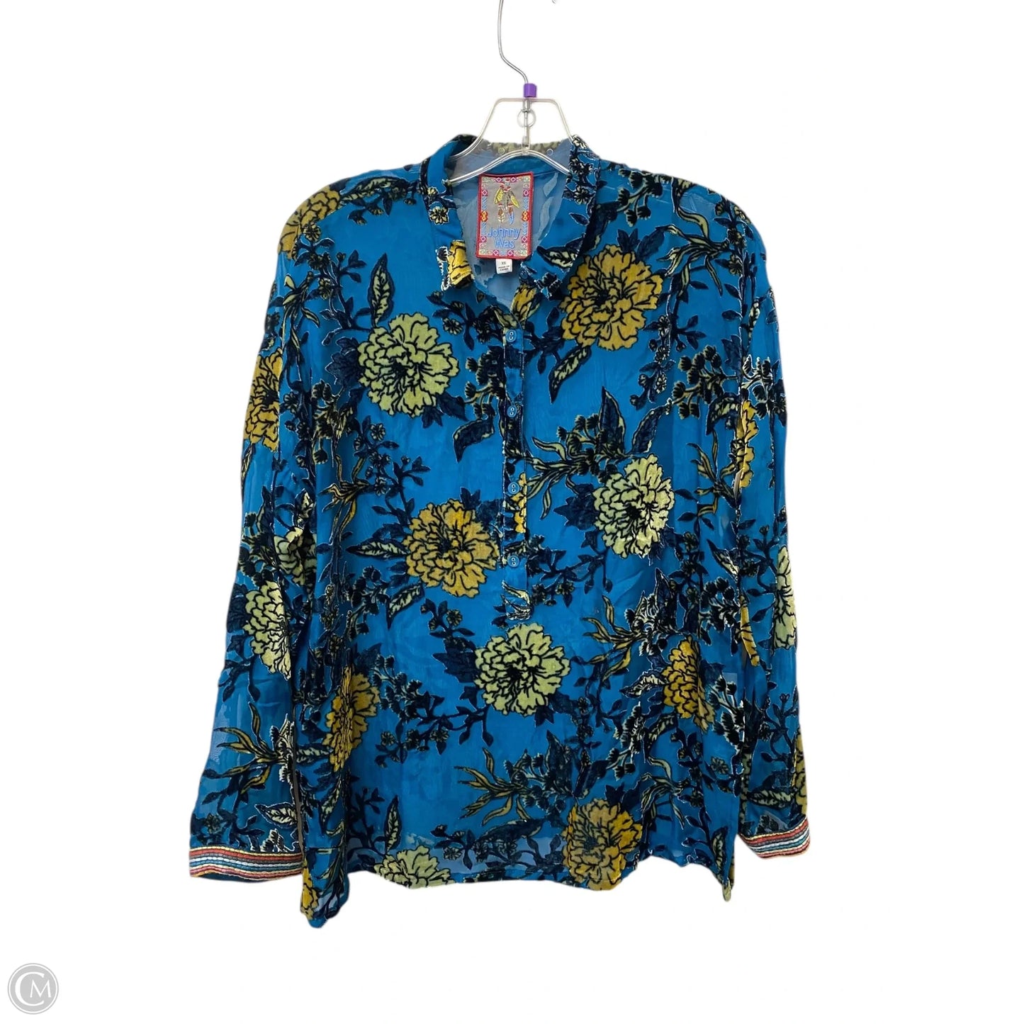 Top Long Sleeve By Johnny Was In Floral Print, Size: Xs