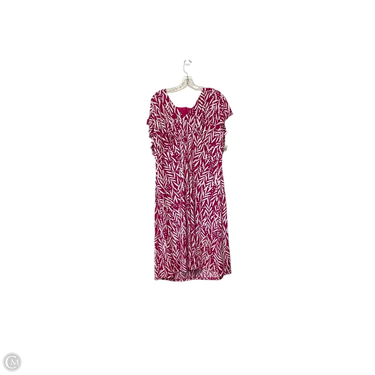 Dress Casual Midi By London Times In Pink & White, Size: Xxl
