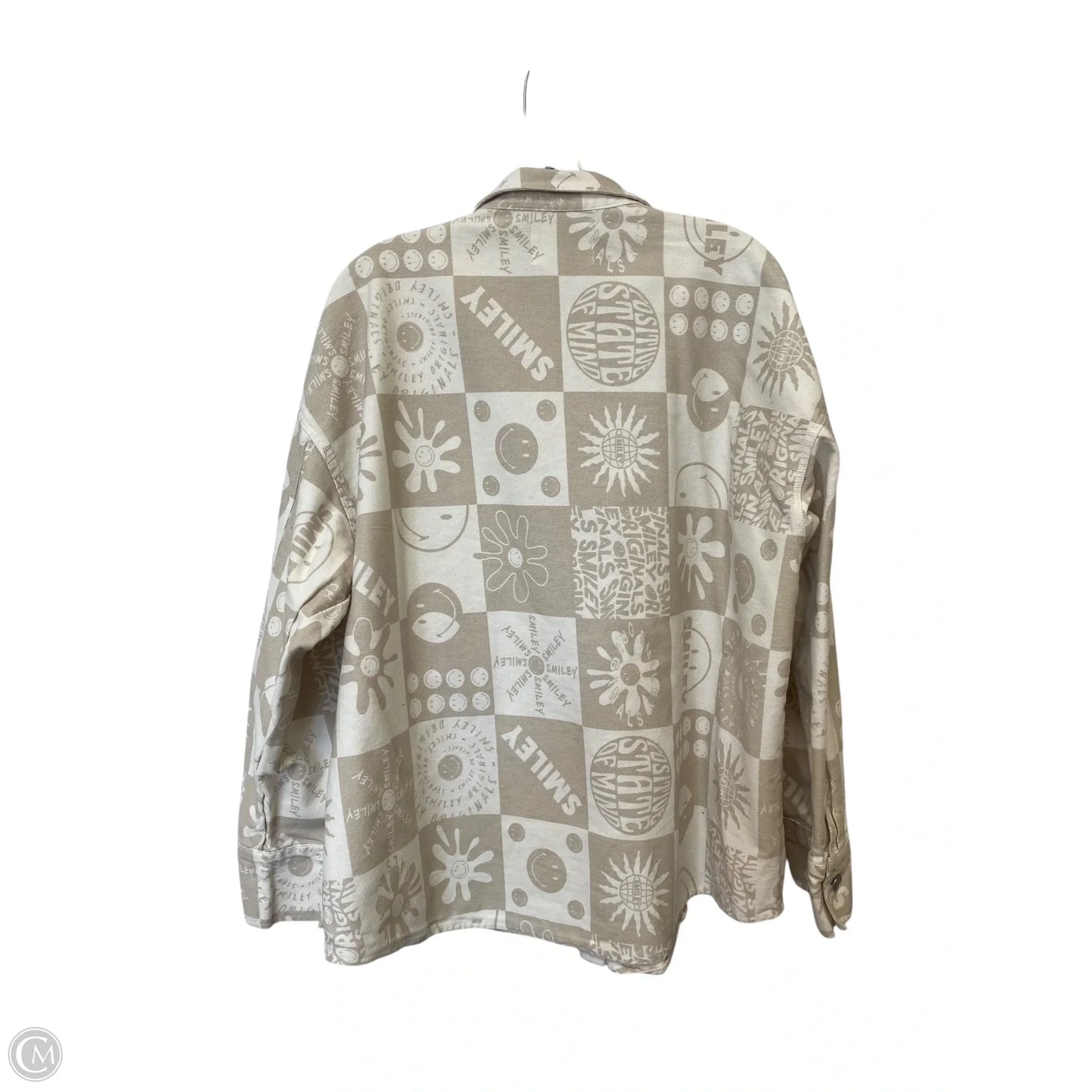 Jacket Denim By H&m In Cream, Size: M