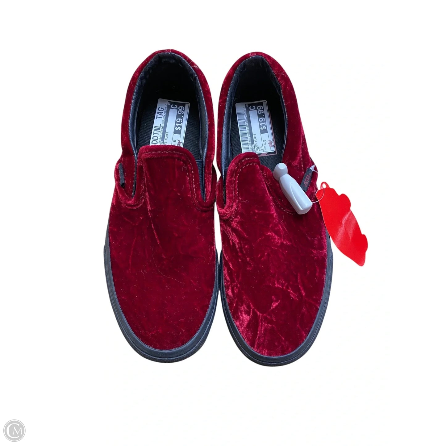 Shoes Flats By Vans In Red, Size: 8.5