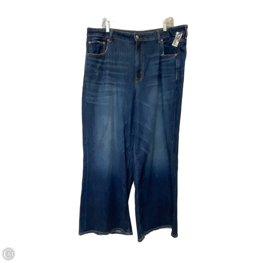 Jeans Wide Leg By American Eagle In Blue Denim, Size: 18