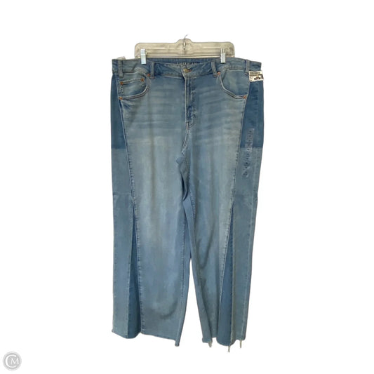 Jeans Wide Leg By American Eagle In Blue Denim, Size: 18