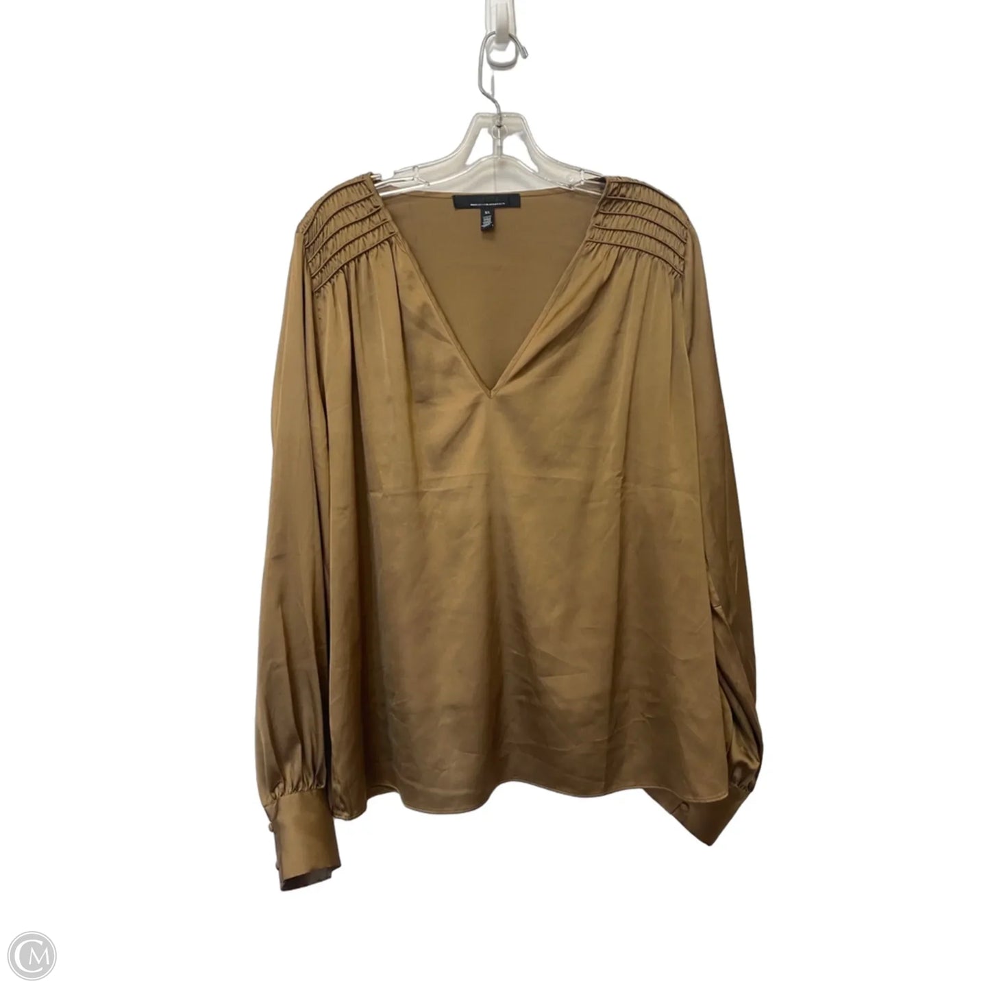 Top Long Sleeve By White House Black Market In Brown, Size: Xl