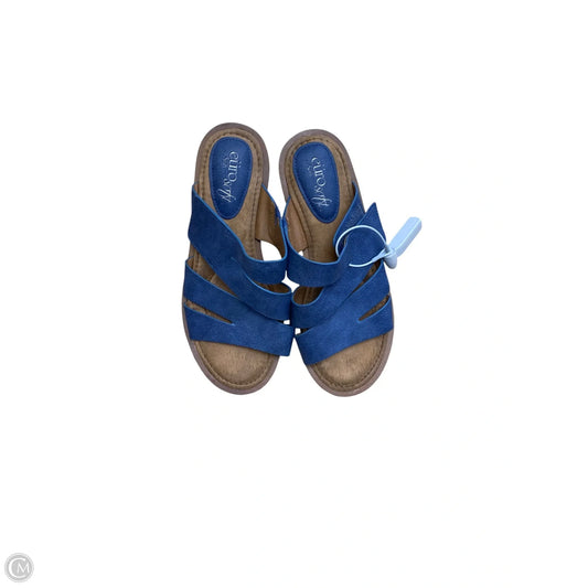 Sandals Flats By Sofft In Blue, Size: 6