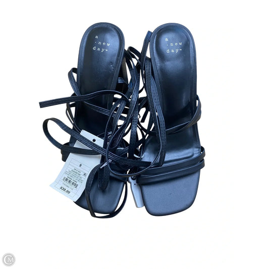Sandals Heels Block By A New Day In Black, Size: 9