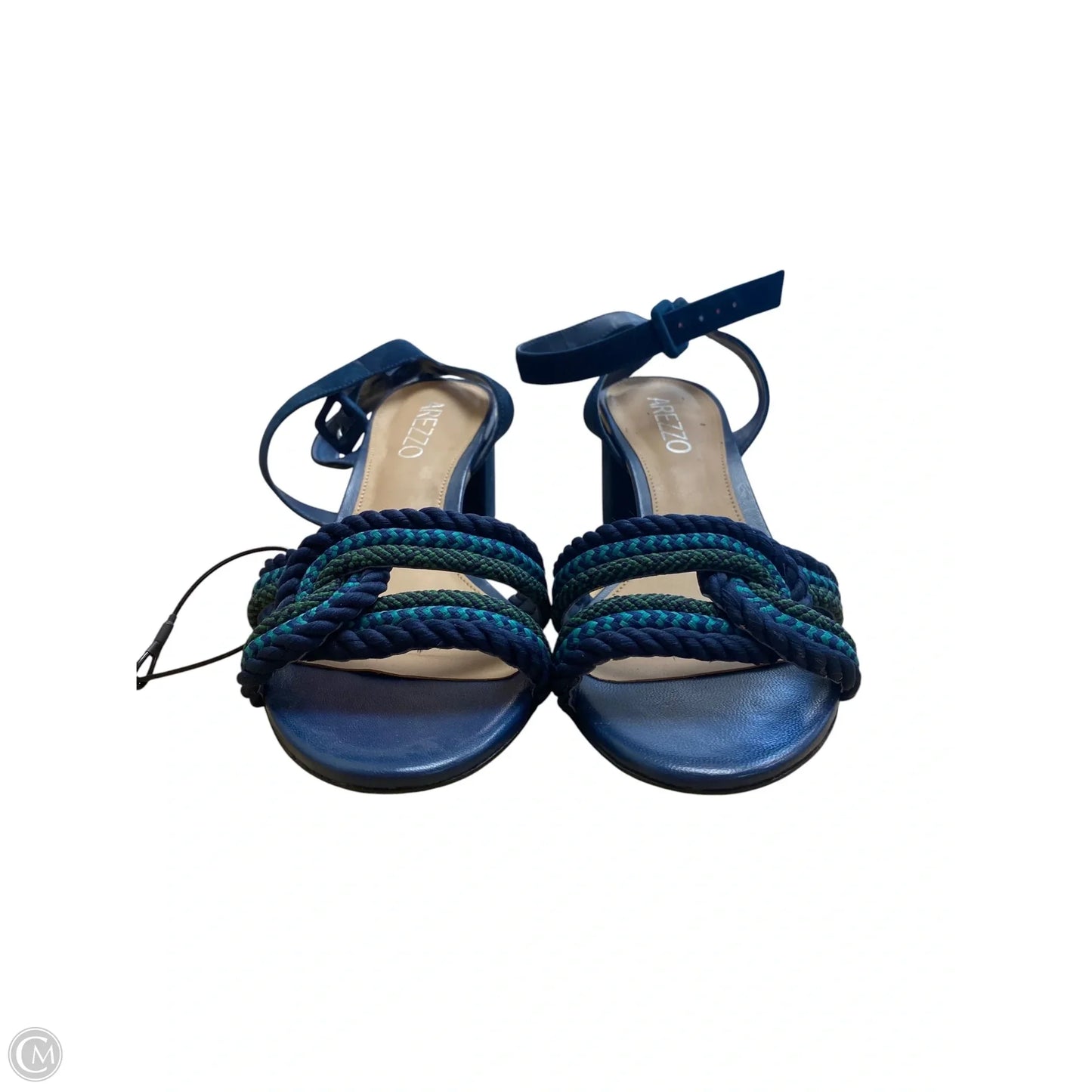 Sandals Heels Block By Cme In Navy, Size: 7.5